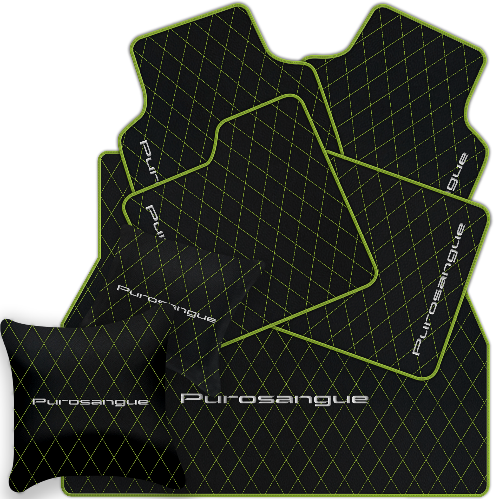 Premium Black Leather Floor Mats for Rolls Royce Shadow (1965-1977)