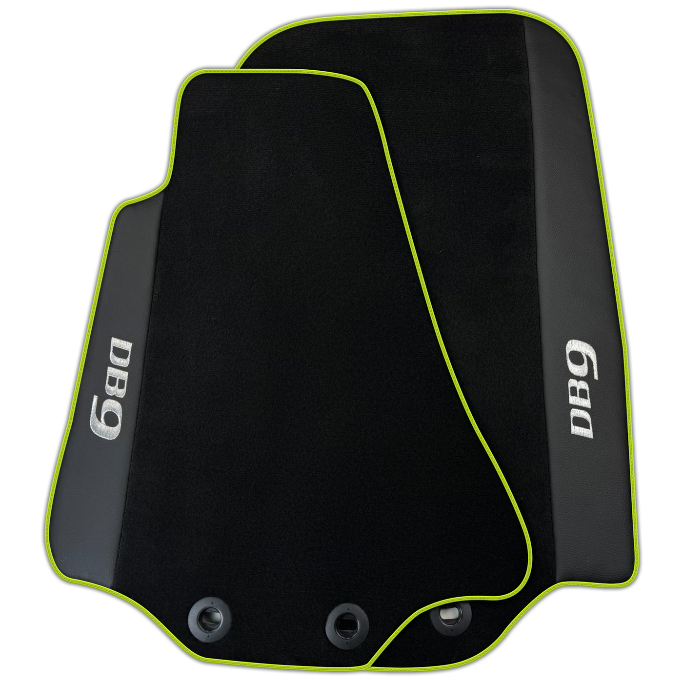 Black Floor Mats for Aston Martin DB9 Volante (2004-2016) Convertible with Leather