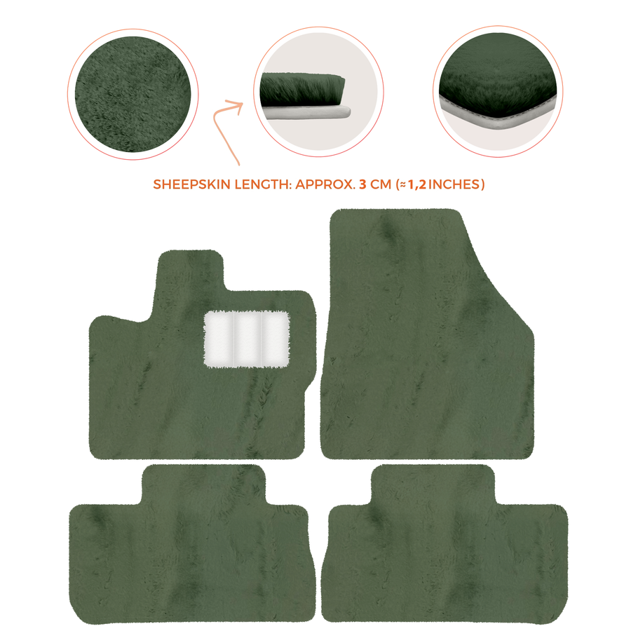 Premium Sheepskin Floor Mats for 2003-2007 Land Rover Freelander