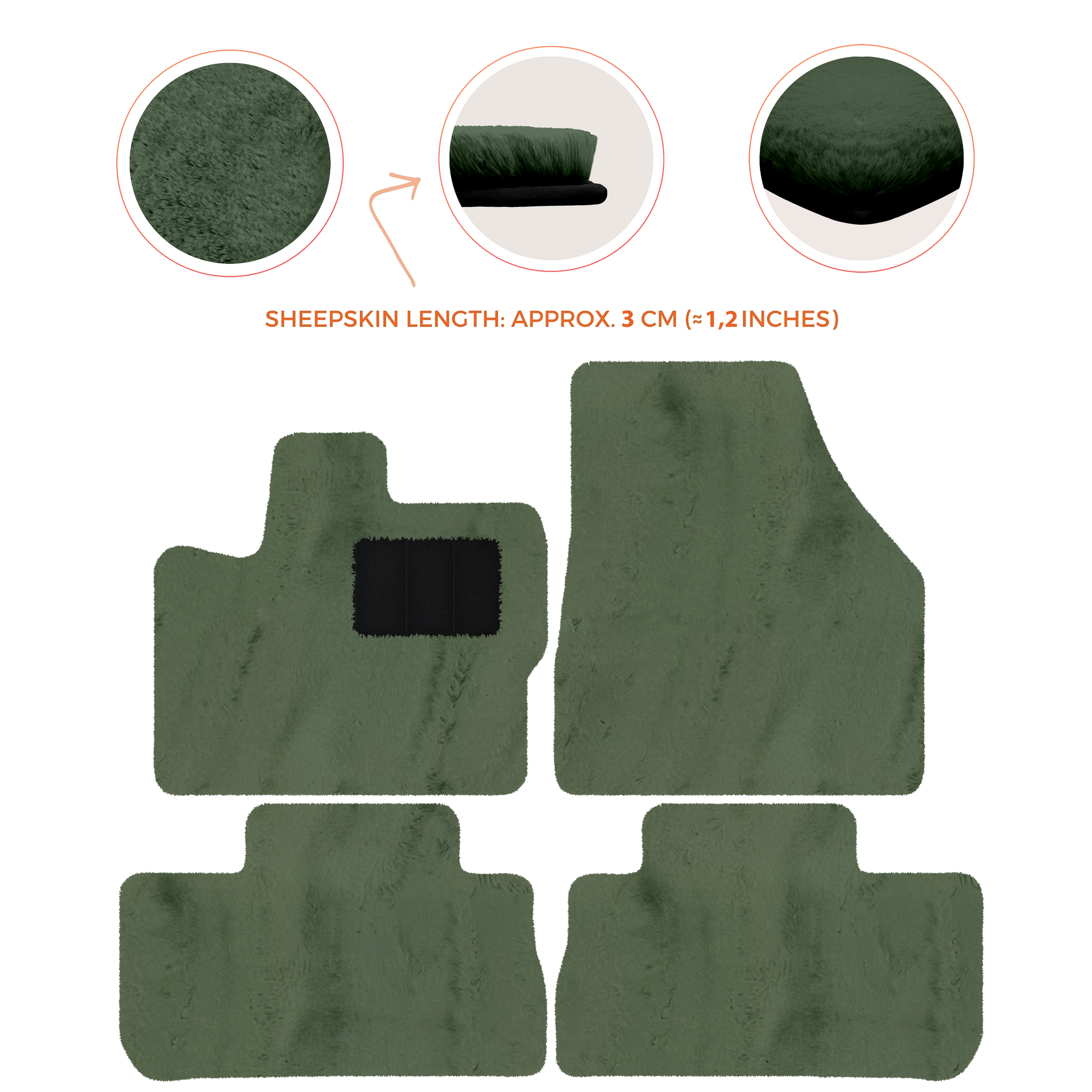 Premium Sheepskin Floor Mats for 2003-2007 Land Rover Freelander