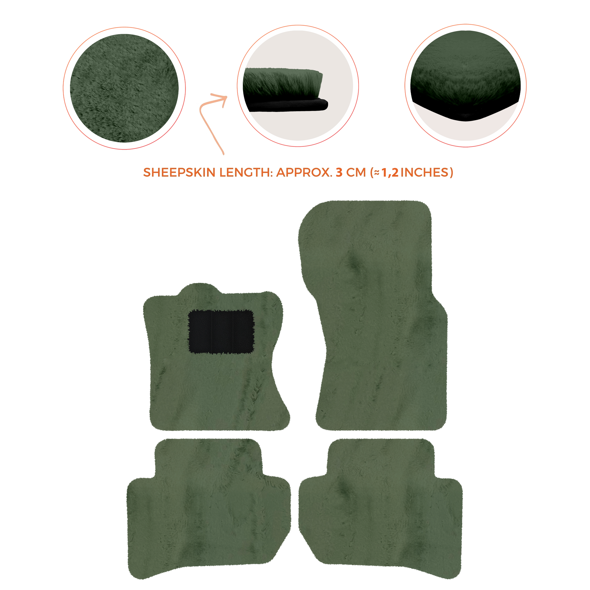 Premium Sheepskin Floor Mats for 2010-2013 Range Rover Sport