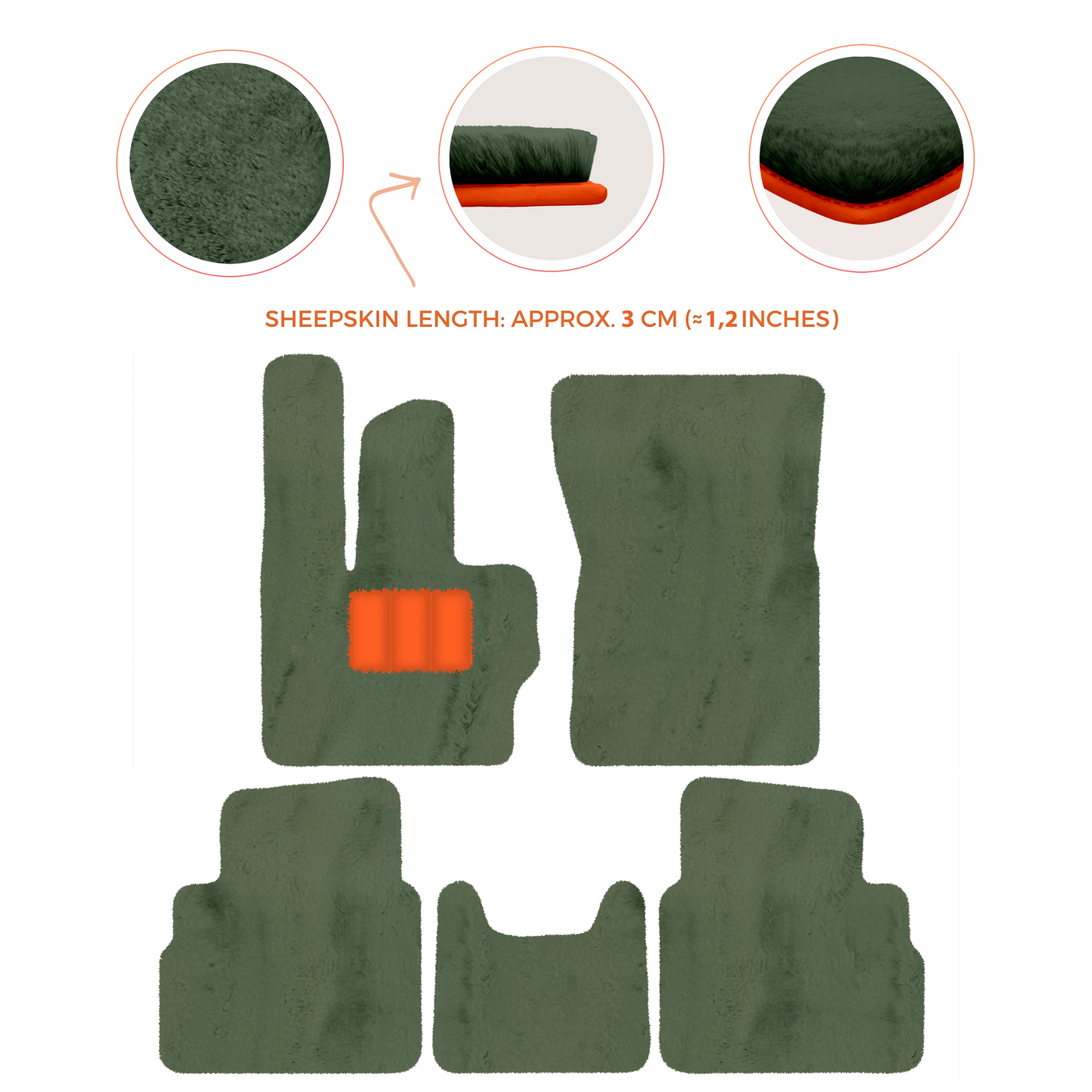 Premium Sheepskin Floor Mats for Mercedes-Benz G-Class W463 2008-2018