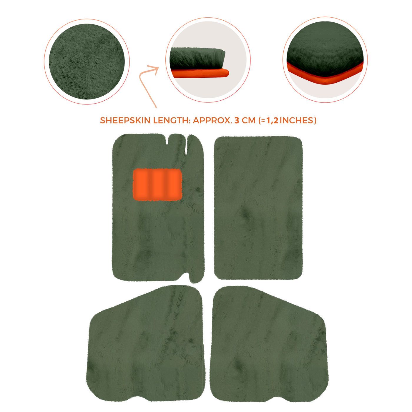 Premium Sheepskin Floor Mats for Rolls-Royce Shadow (1965-1977)