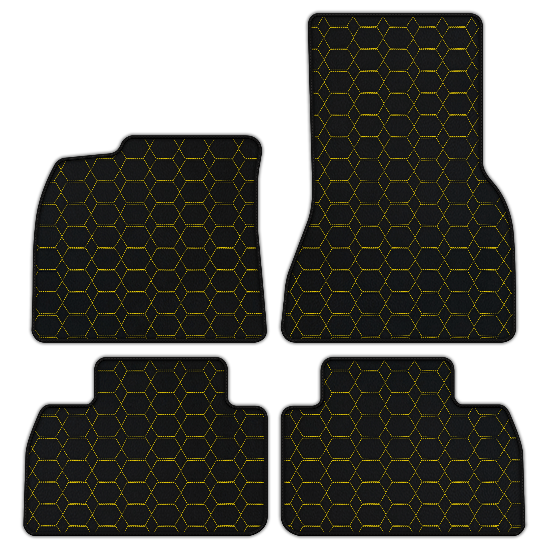 Custom Leather Floor Mats | Hex Pattern | Porsche Macan EV 2024-2026