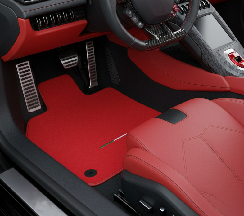 Interior look of floor mats for Lamborghini Huracan EVO (2019-2024)