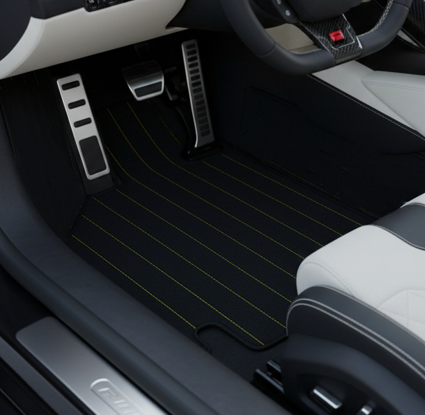 Customizable Leather Floor Mats with Vertical Hex Pattern for Lamborghini Countach (1974–1990) - AutoWin