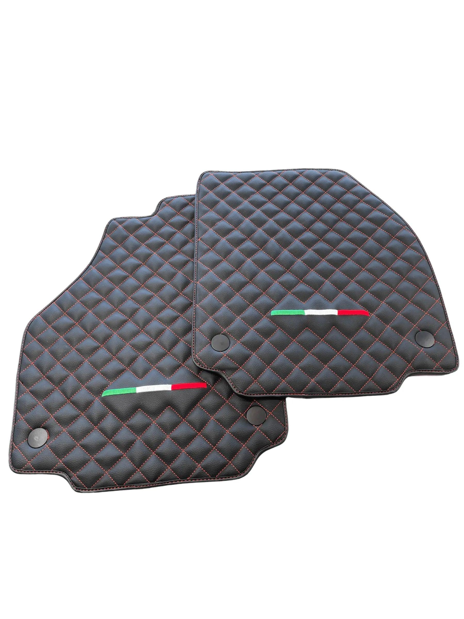 Leather Floor Mats For Ferrari 458 Italia 2009-2015 Black - AutoWin