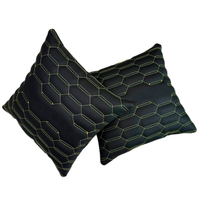 Customizable Black Leather Pillows Set of 2 | Yellow Sewing