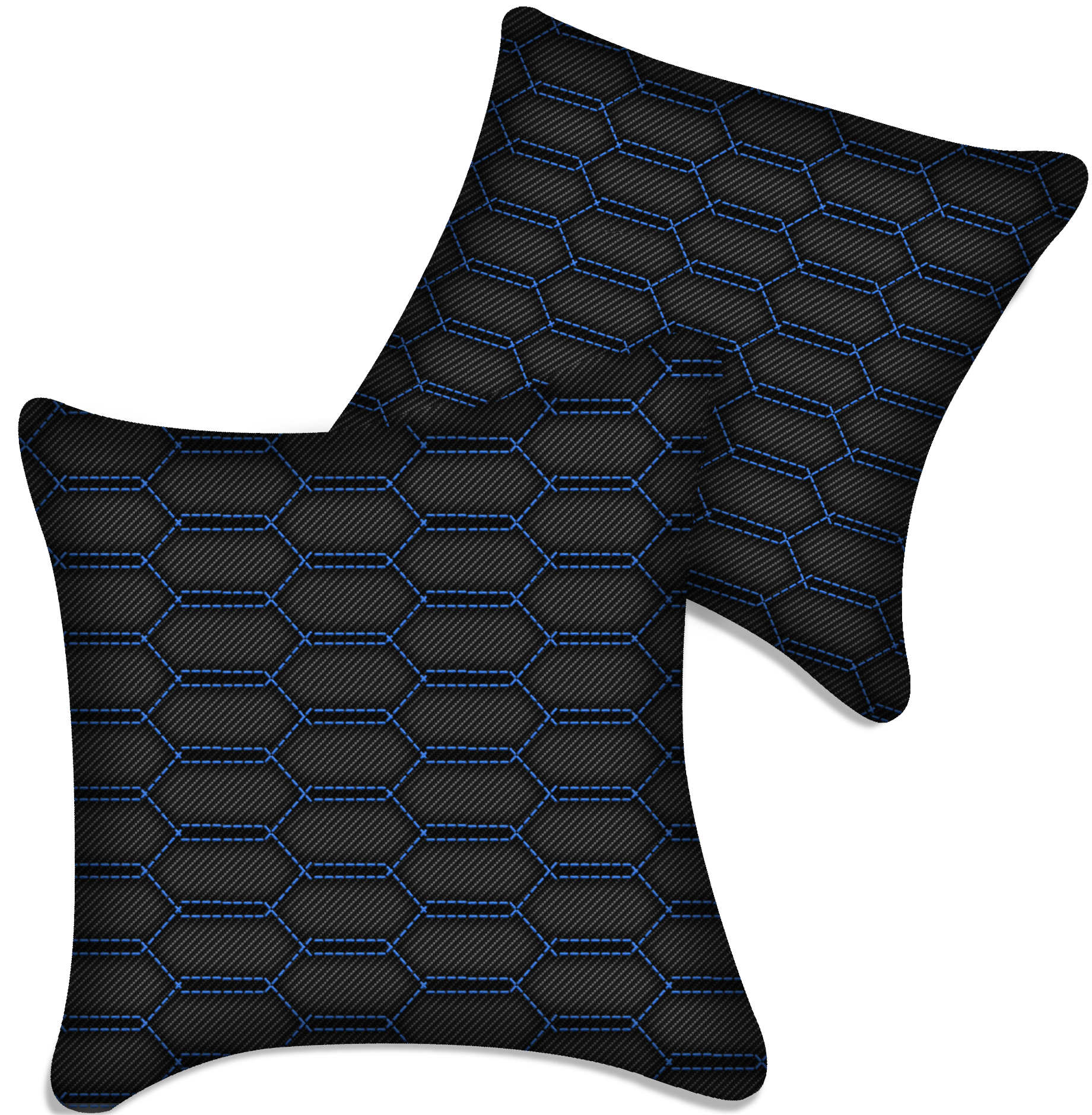 Customizable Black Carbon Fiber Pillows Set of 2 for Lamborghini Vehicles