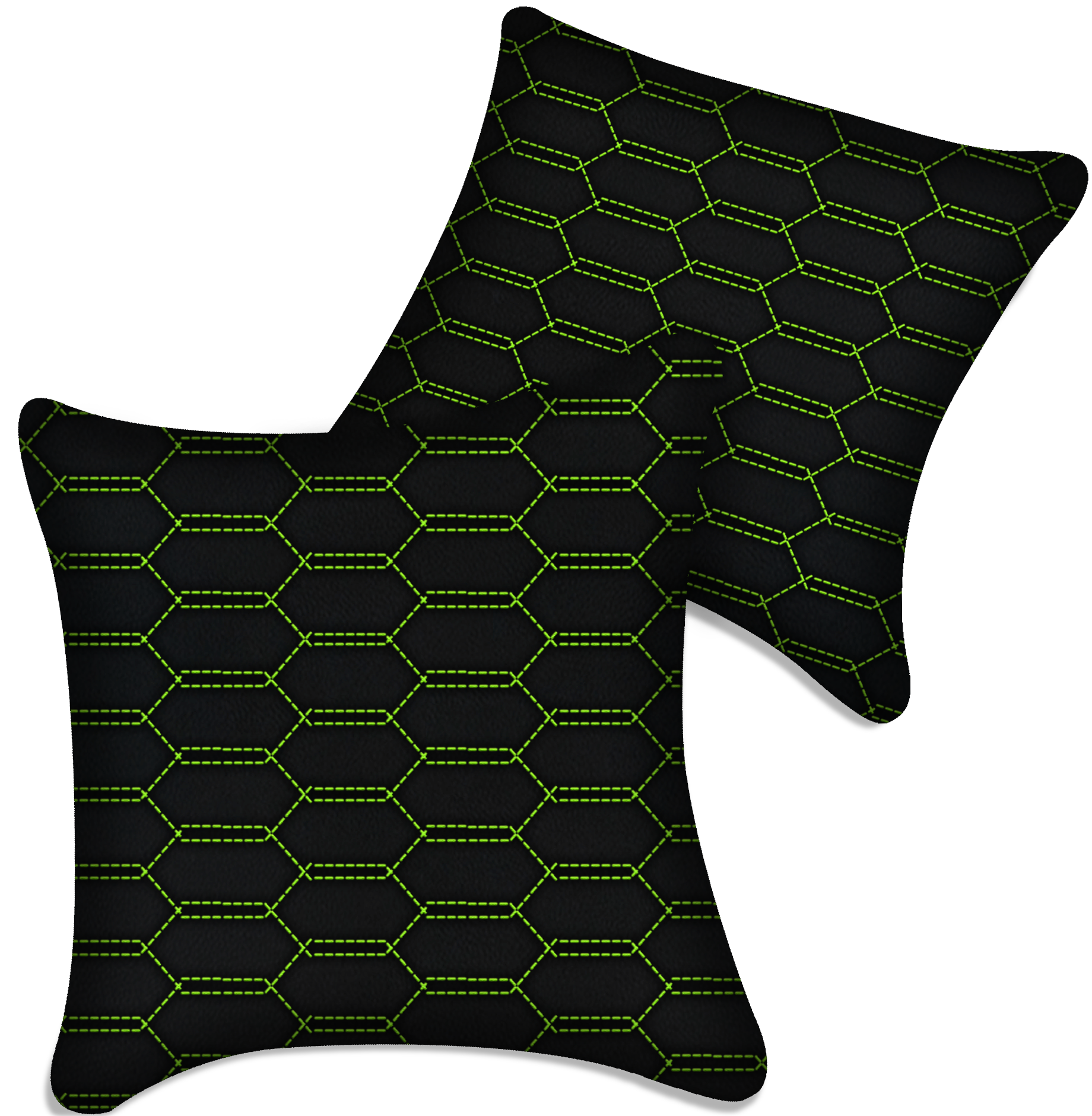 Customizable Black Leather Pillows Set of 2 for Lamborghini Vehicles