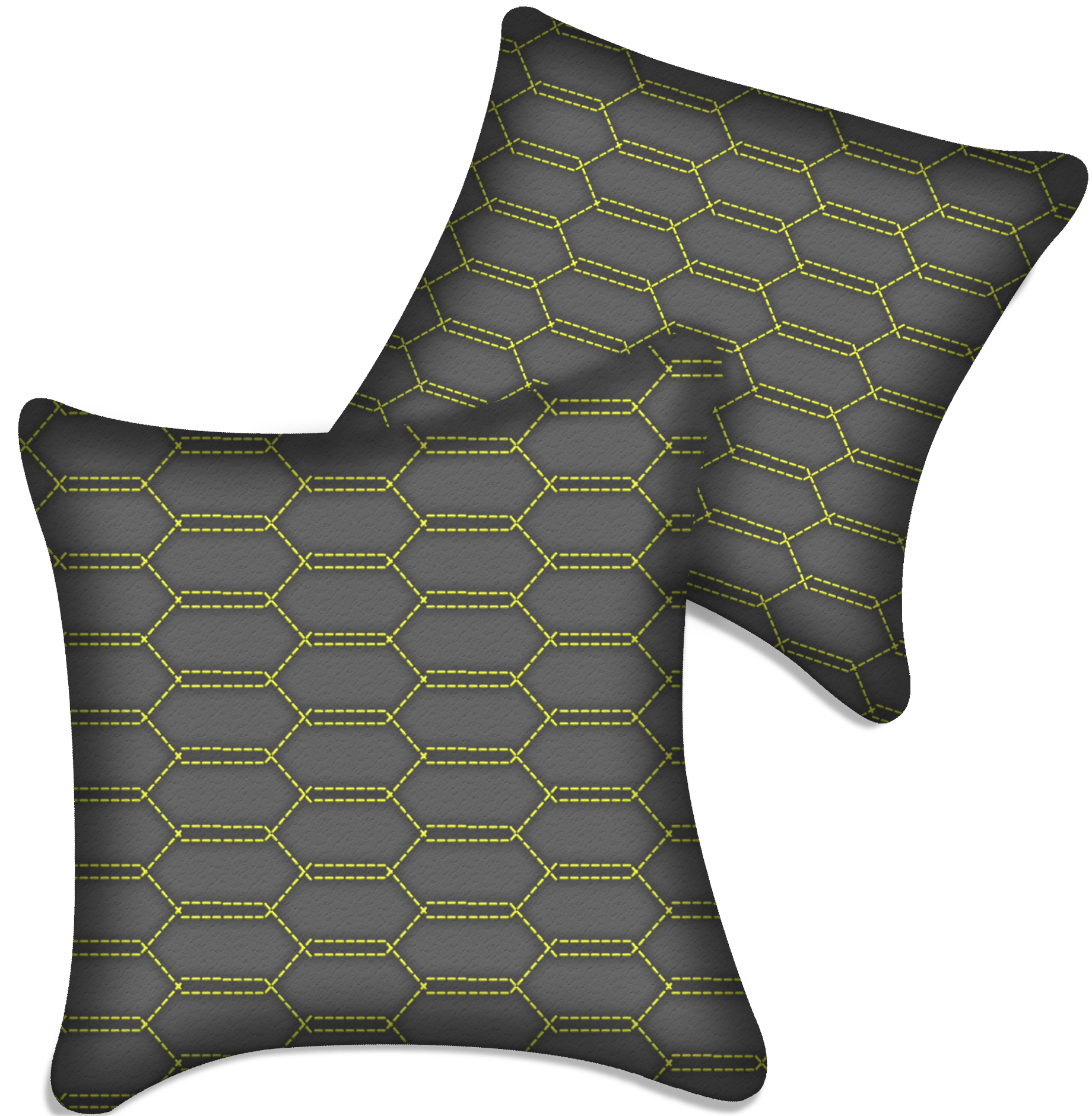 Customizable Gray Leather Pillows Set of 2 for Lamborghini Vehicles