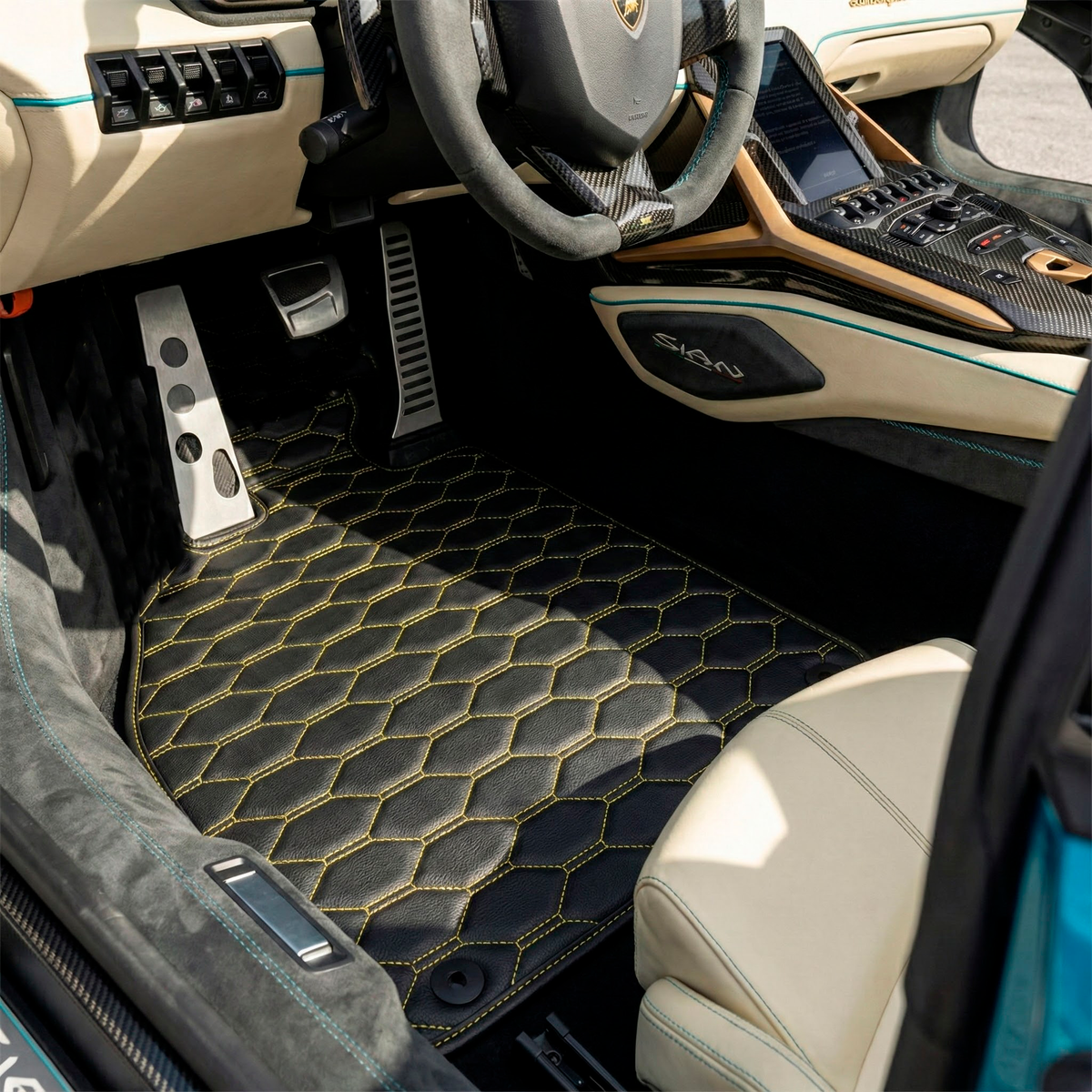 Interior look of floor mats for Lamborghini Sian (2020-2022)