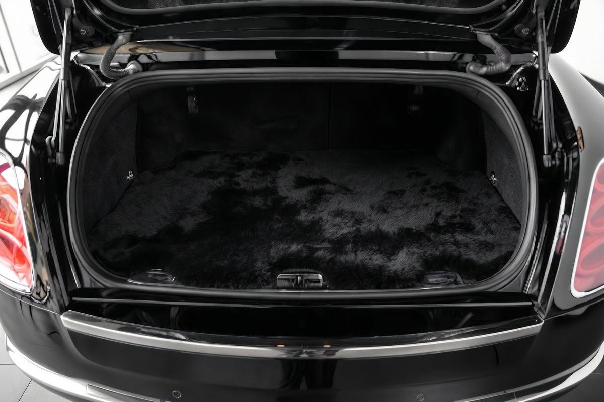 Customizable Black Sheepskin Trunk Floor Mat for Bentley Mulsanne (2010-2020)
