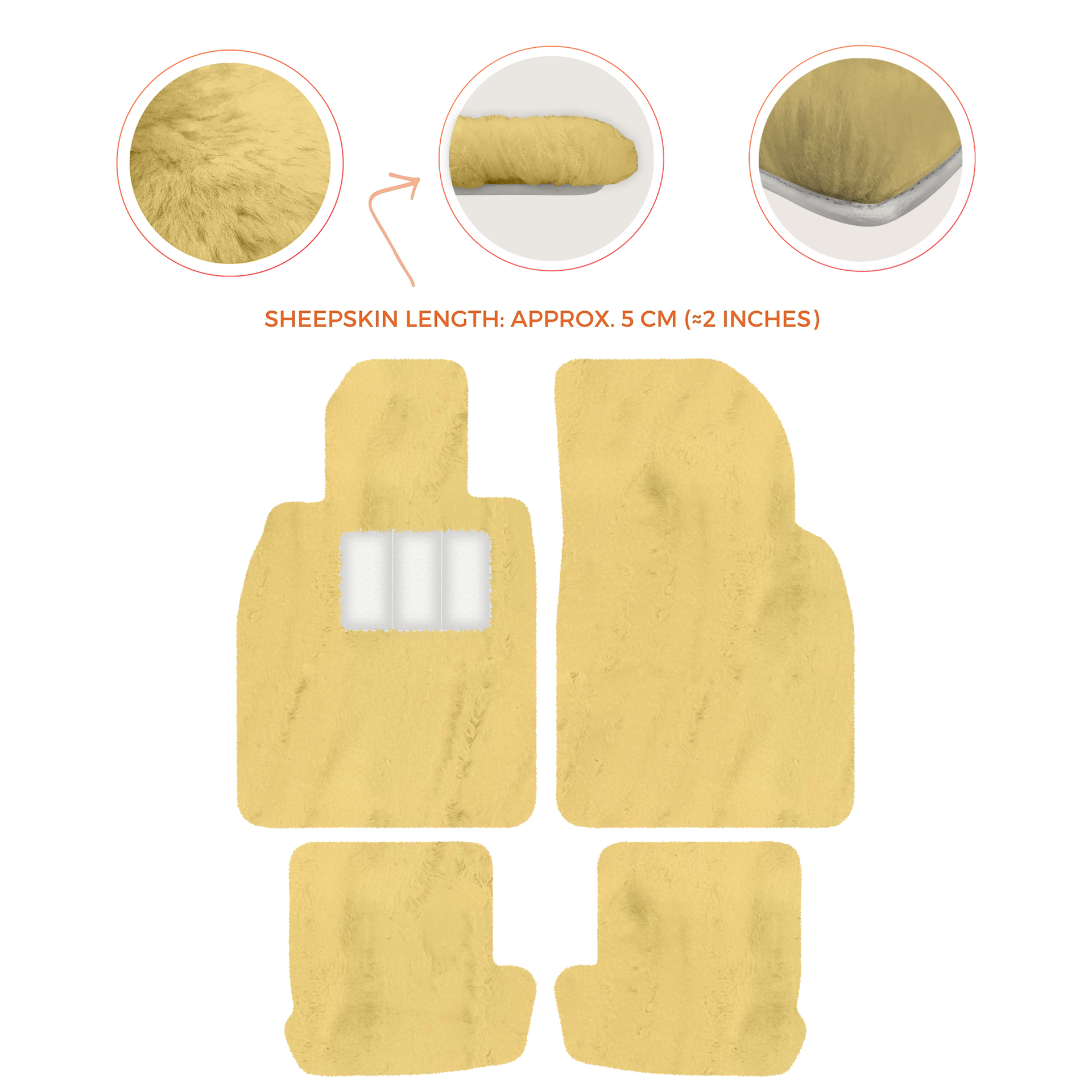 Premium Quality Sheepskin Floor Mats for Porsche 924 (1976-1988)