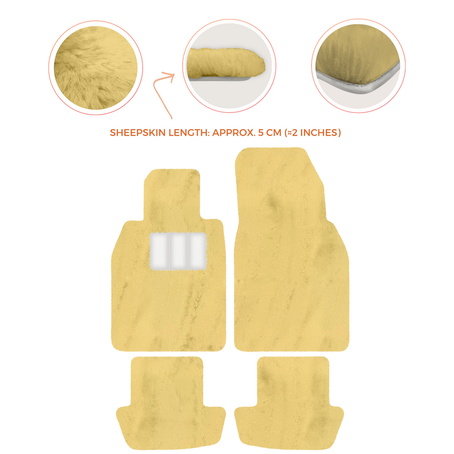 Premium Sheepskin Floor Mats for Porsche 911 991 (2012-2019)