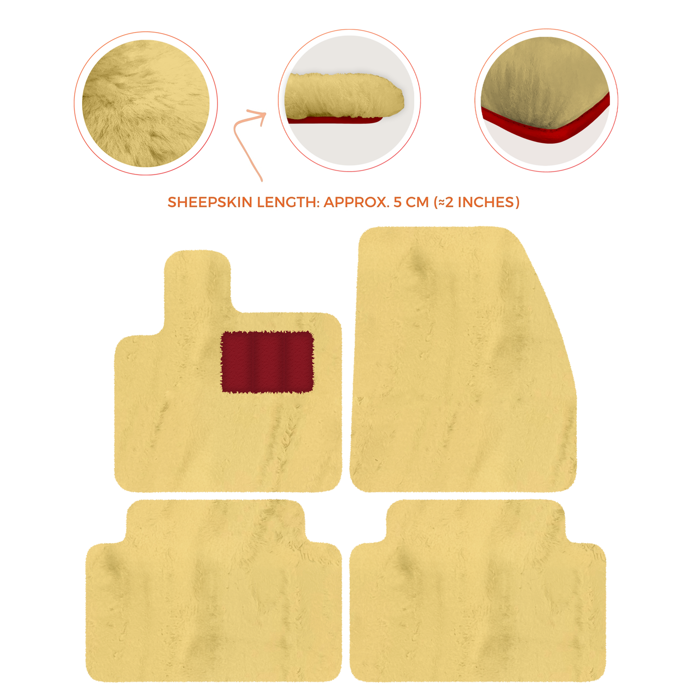 Premium Sheepskin Floor Mats for Range Rover Evoque (2016-2024)