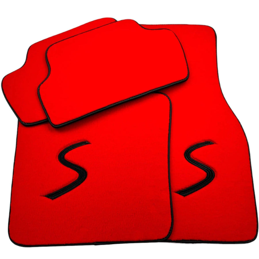 Red Floor Mats for Mini Cooper / One Electric (2020-2023) - AutoWin
