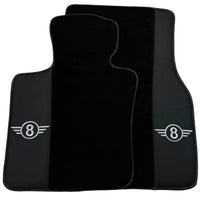 Black Floor Mats for Mini Cooper / One R50 (2001-2007) with Leather - AutoWin