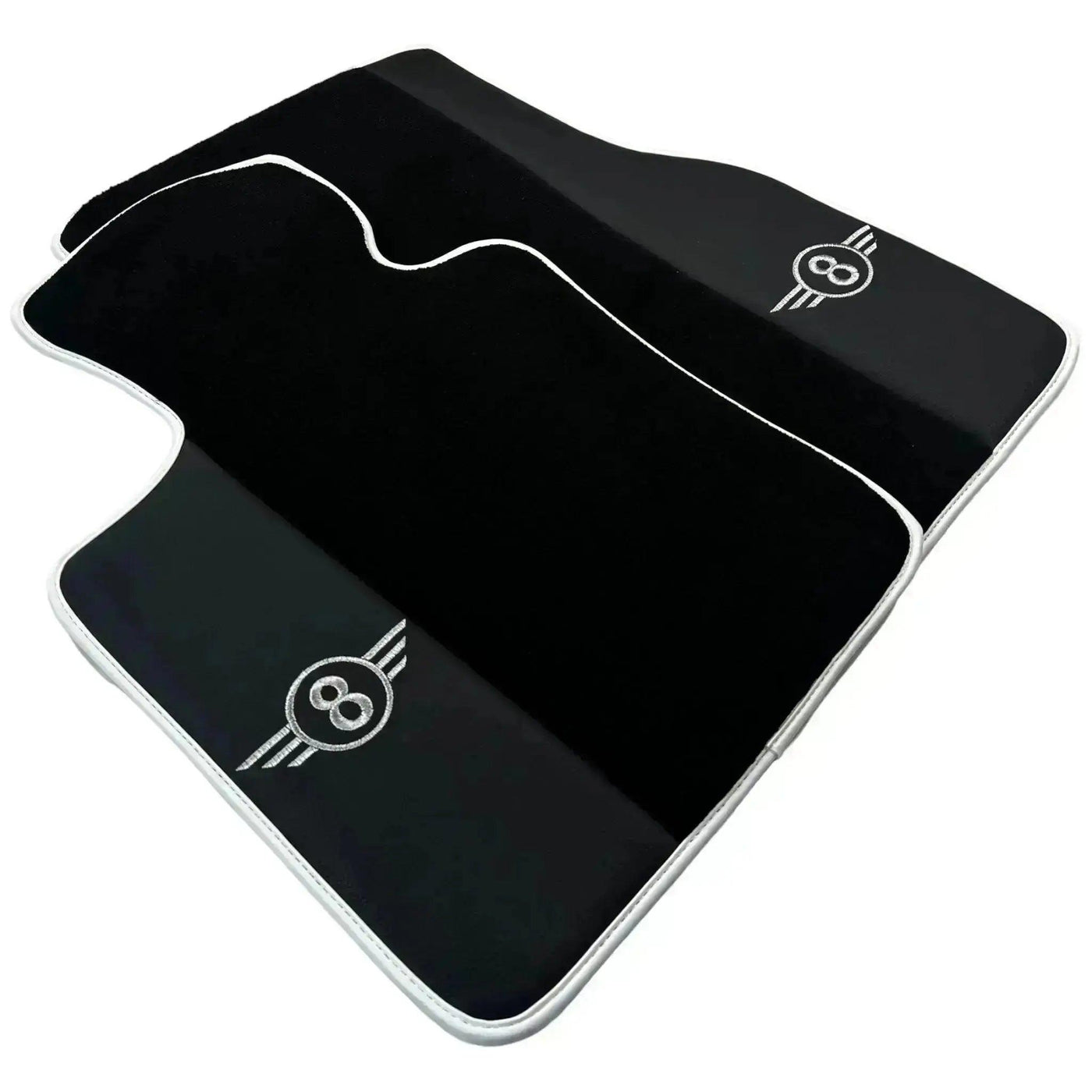 Black Floor Mats for Mini Cooper / One R50 (2001-2007) with Leather | White Trim - AutoWin