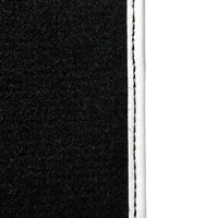 Black Floor Mats for Mini Cooper / One R53 (2001-2007) Cooper S with Leather | White Trim - AutoWin