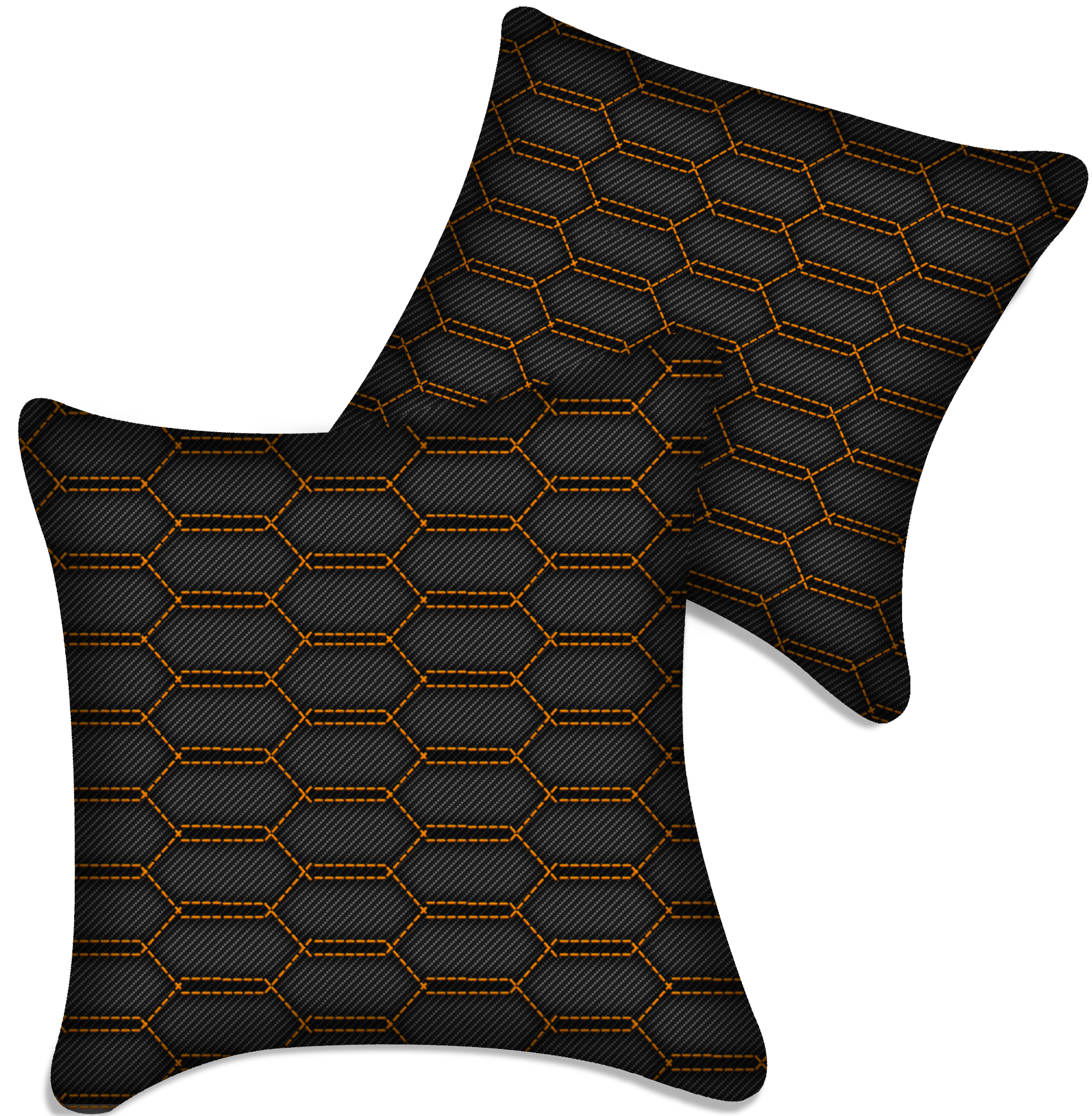 Customizable Black Carbon Fiber Pillows Set of 2 for Lamborghini Vehicles