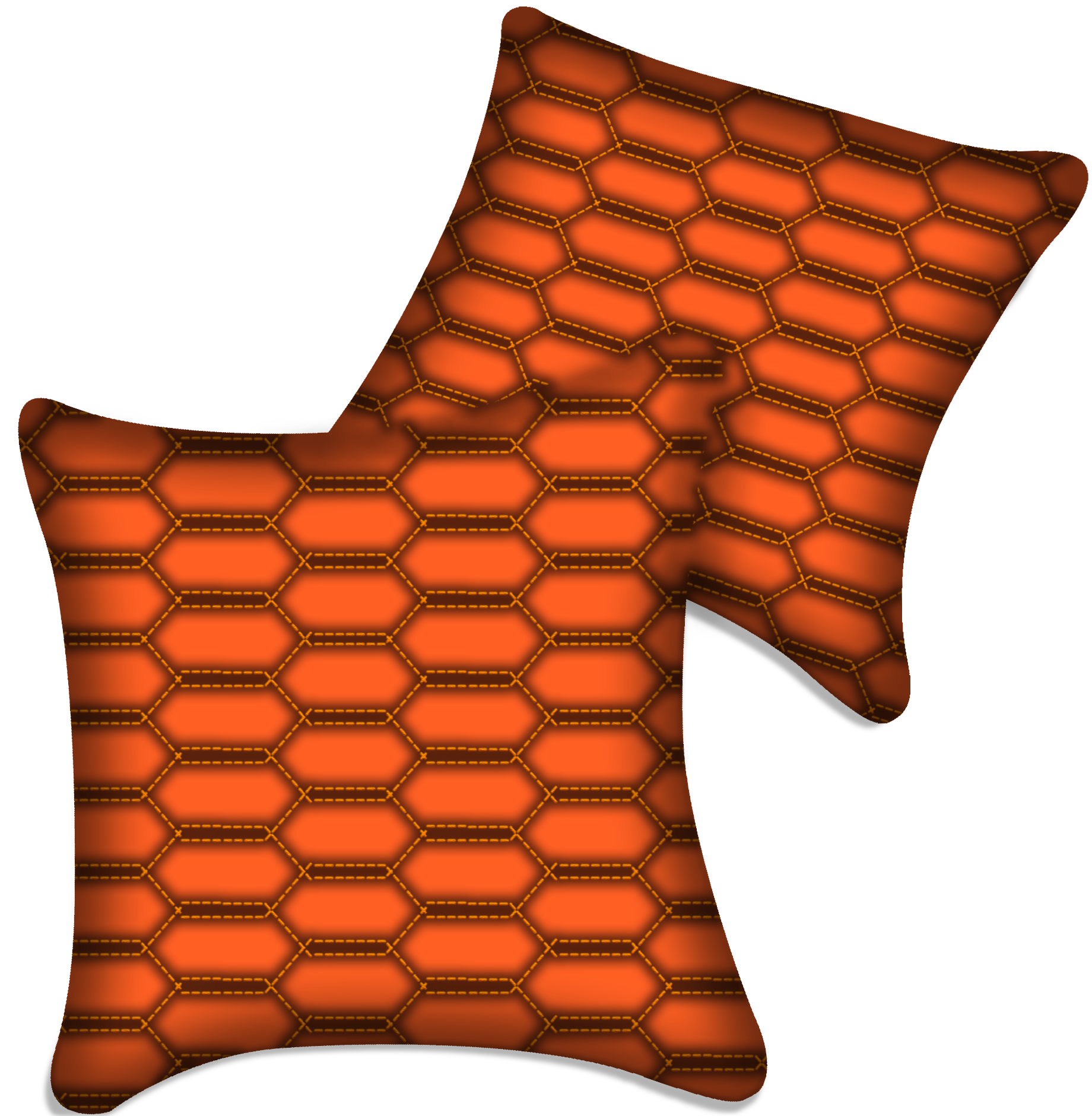 Customizable Orange Leather Pillows Set of 2 for Lamborghini Vehicles