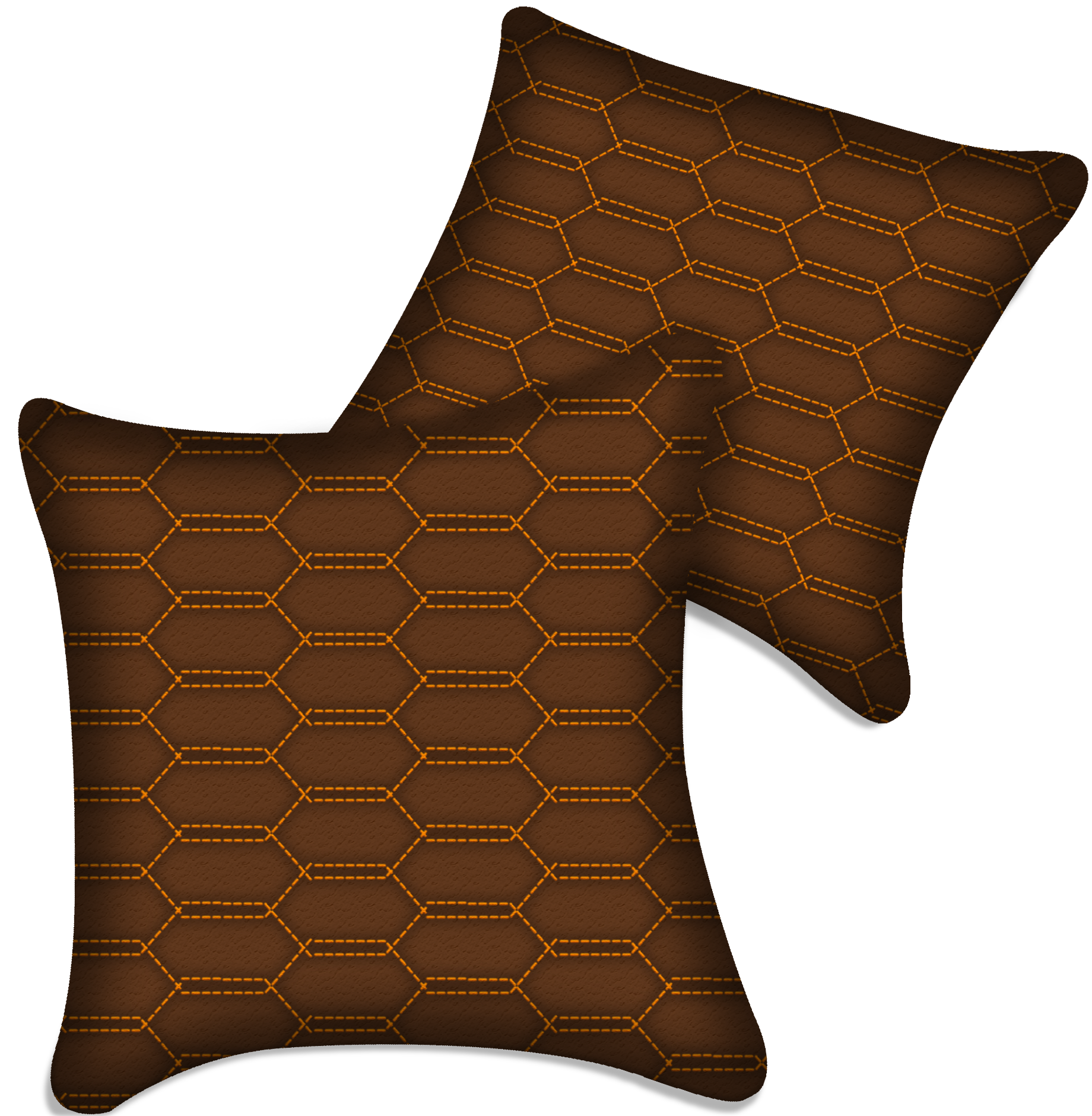 Customizable Brown Leather Pillows Set of 2 for Lamborghini Vehicles