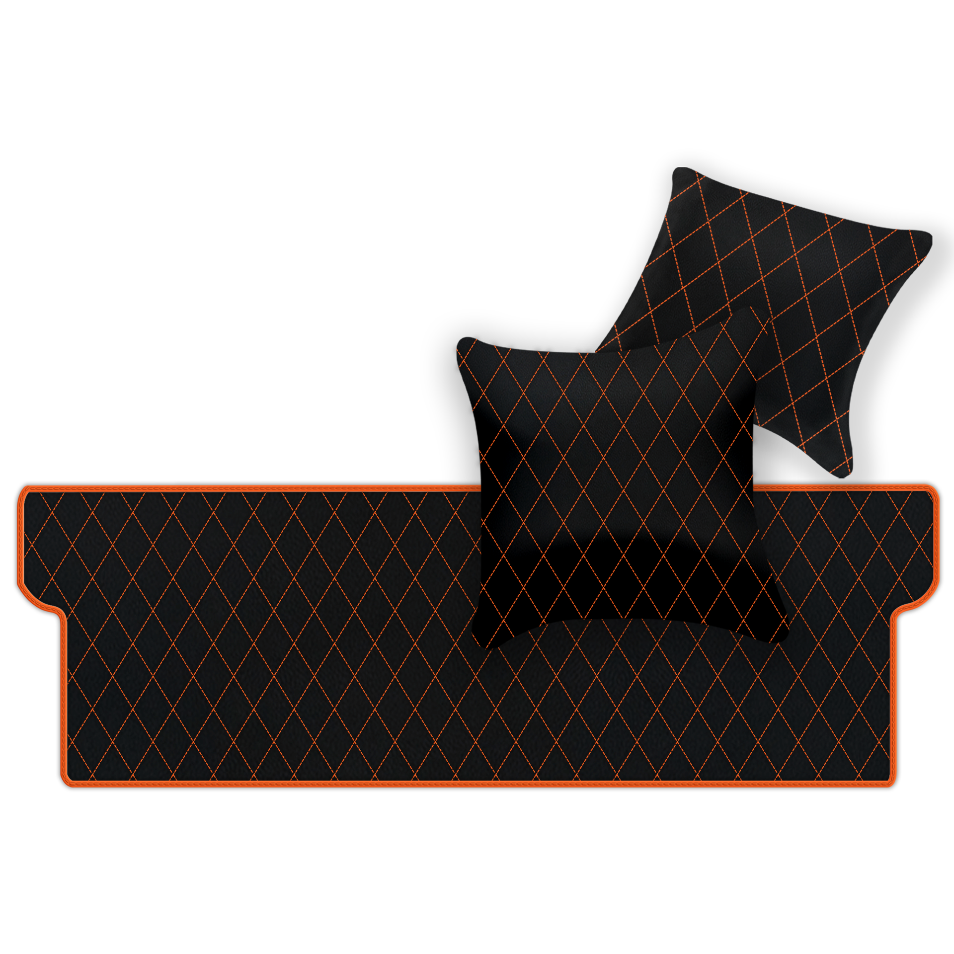 Customizable Leather Trunk Floor Mats with Double Diamond Pattern for Ferrari Dino GT4 (1973-1979) - AutoWin