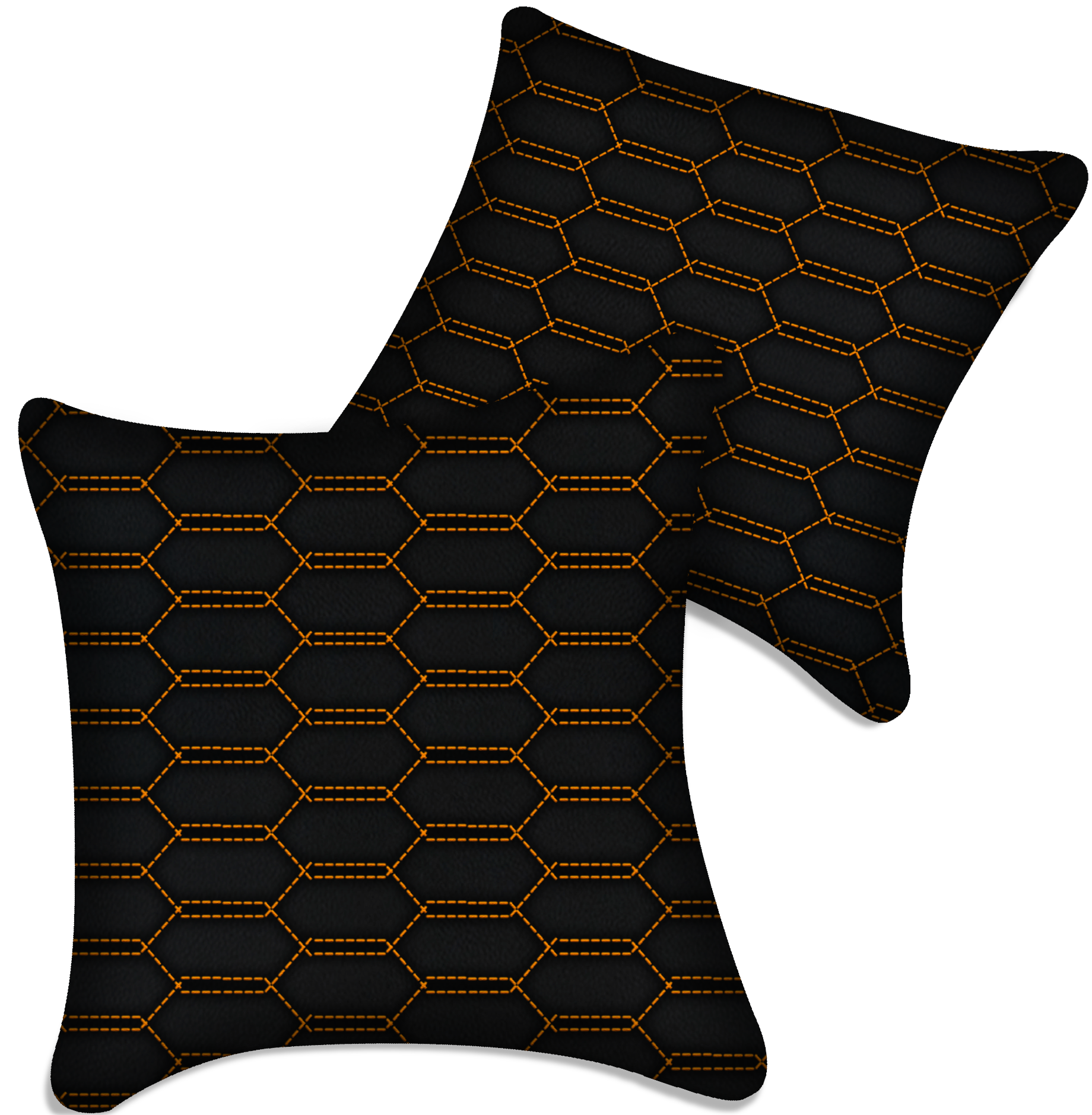 Customizable Black Leather Pillows Set of 2 for Lamborghini Vehicles