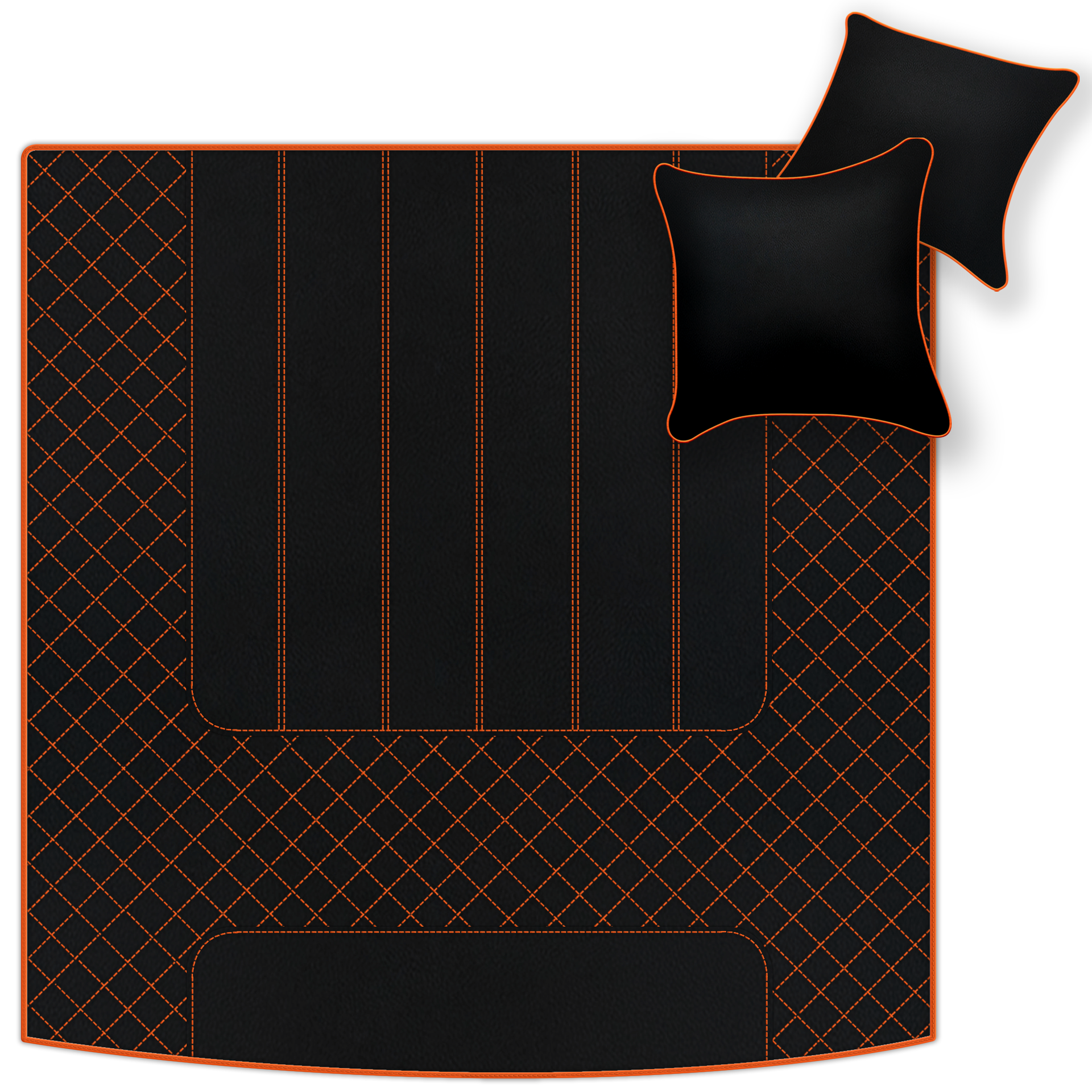 Premium Black Leather Floor Mats for Rolls Royce Shadow (1965-1977)