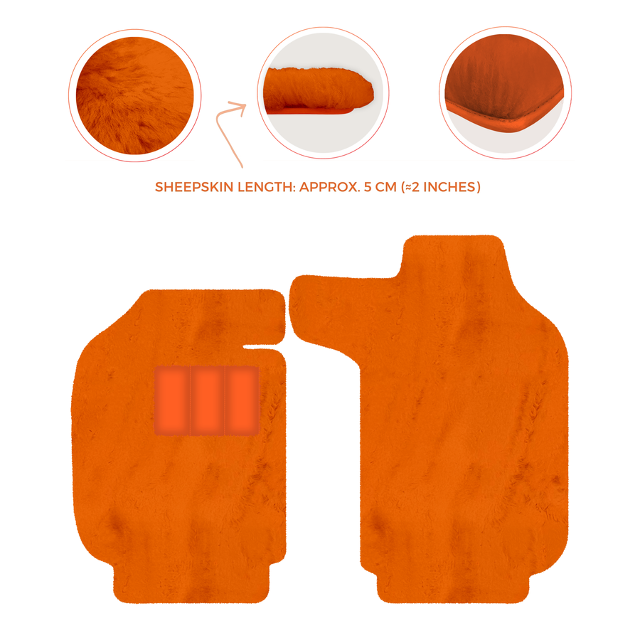 Sheepskin Floor Mats for Porsche 911 SC (1978-1984) - Sheepskin Length, Various Color Options