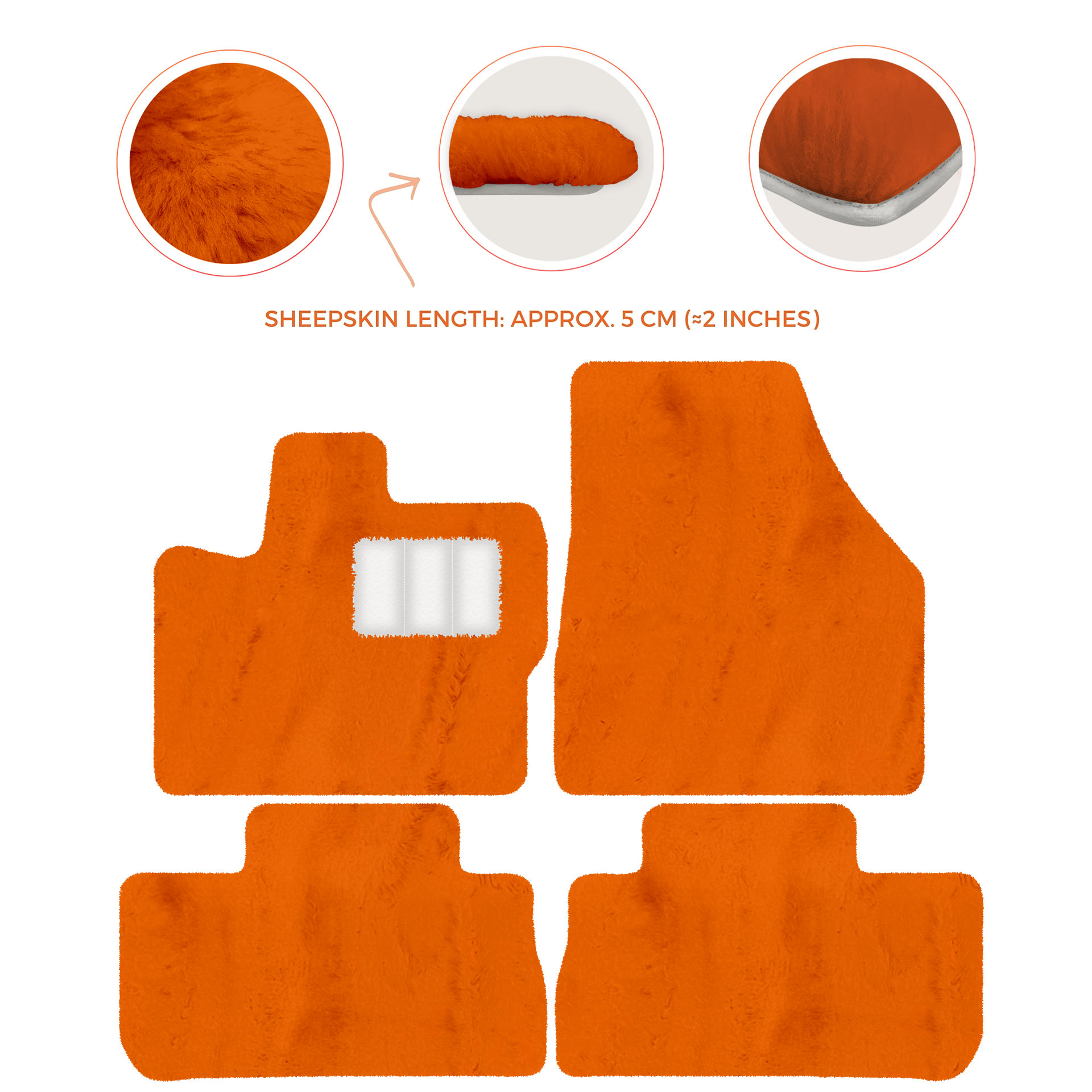 Premium Sheepskin Floor Mats for 2003-2007 Land Rover Freelander