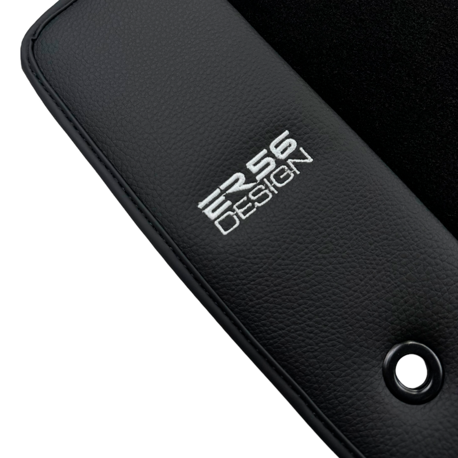 ER56 Design Black Floor Mats for Chevrolet Lanos with Leather