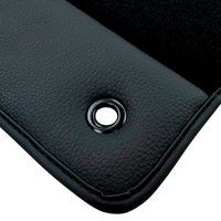 Black Floor Mats for Jeep Renegade (2014-2018) Distance Fixing Points Co-Driver 20 cm with Leather | AutoWin