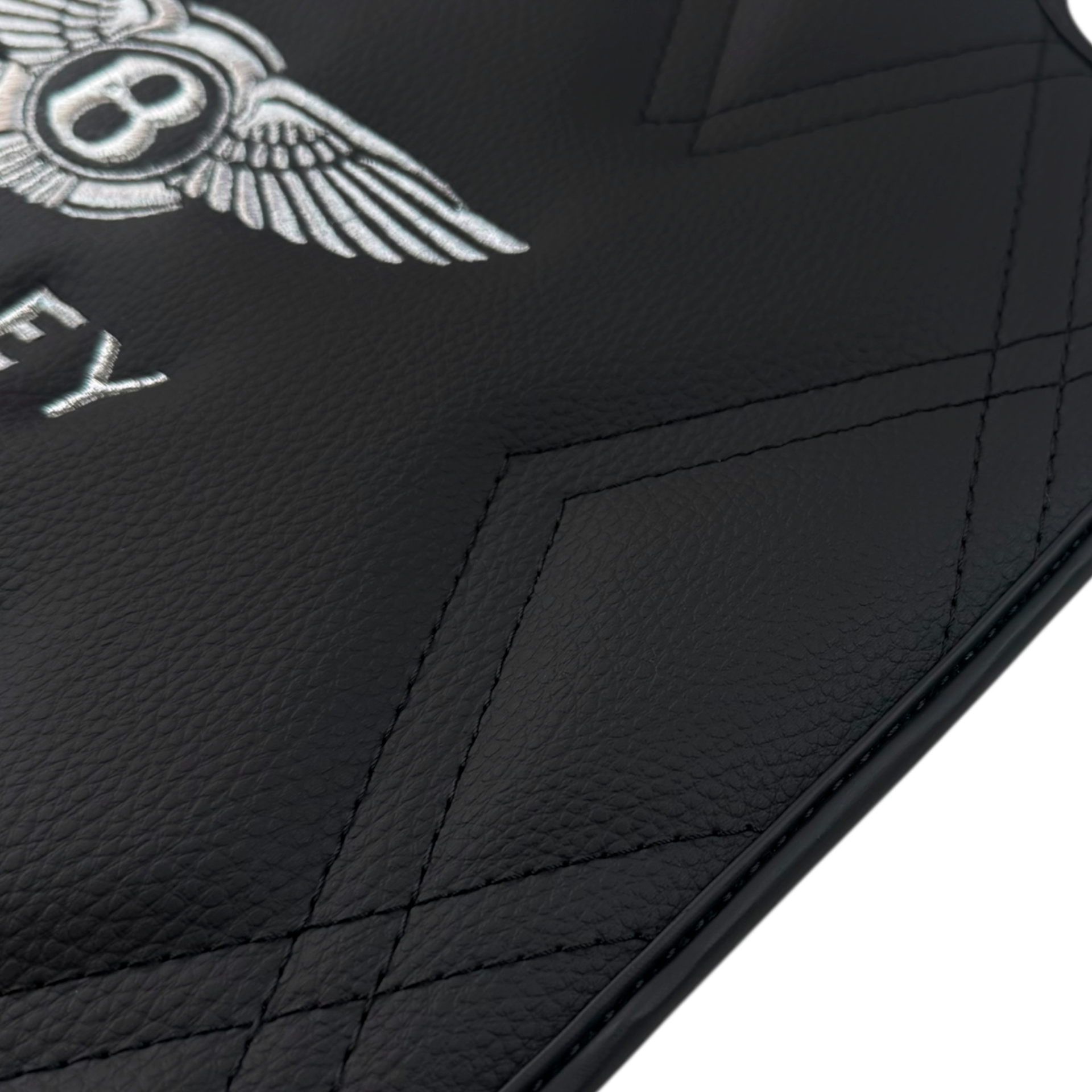 Black Leather Floor Mats for Bentley Continental GTC 2018-2023 (RHD)