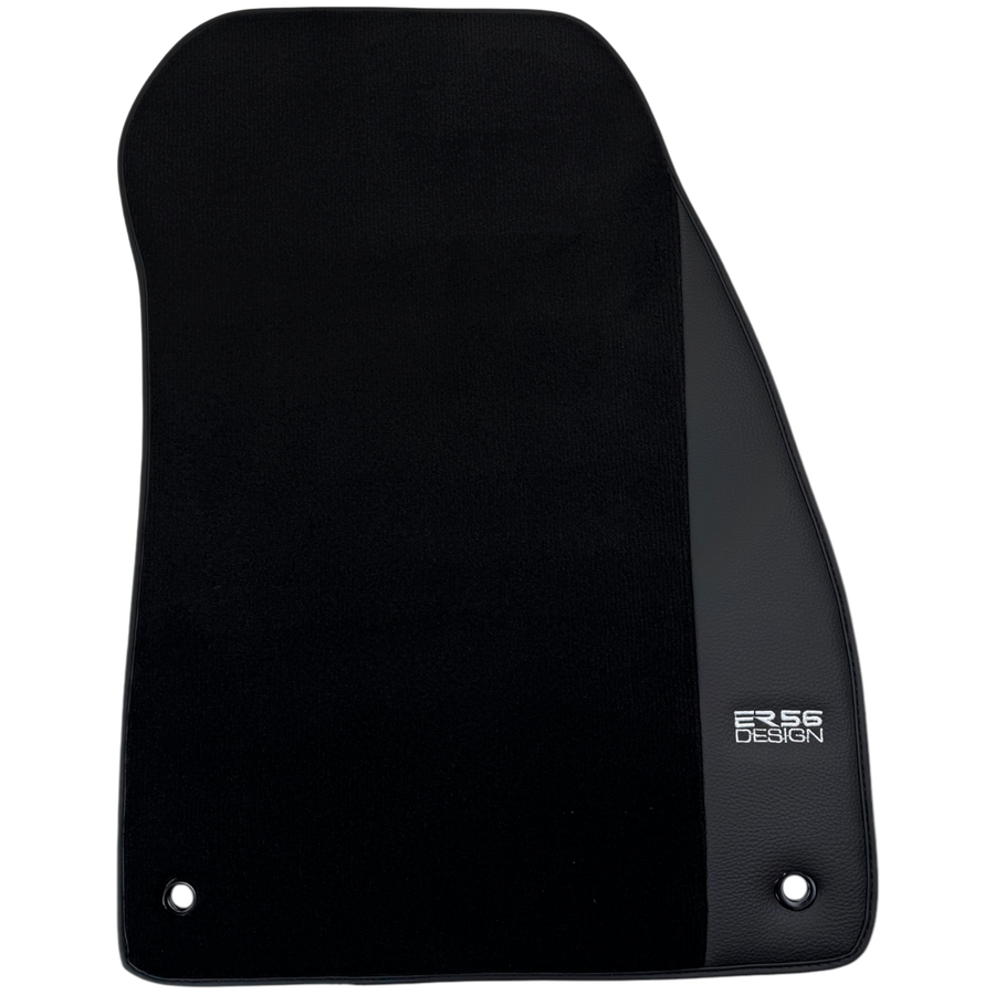 ER56 Design Black Floor Mats for Jeep Renegade (2018-2024) Co Drive with Fixing System with Leather