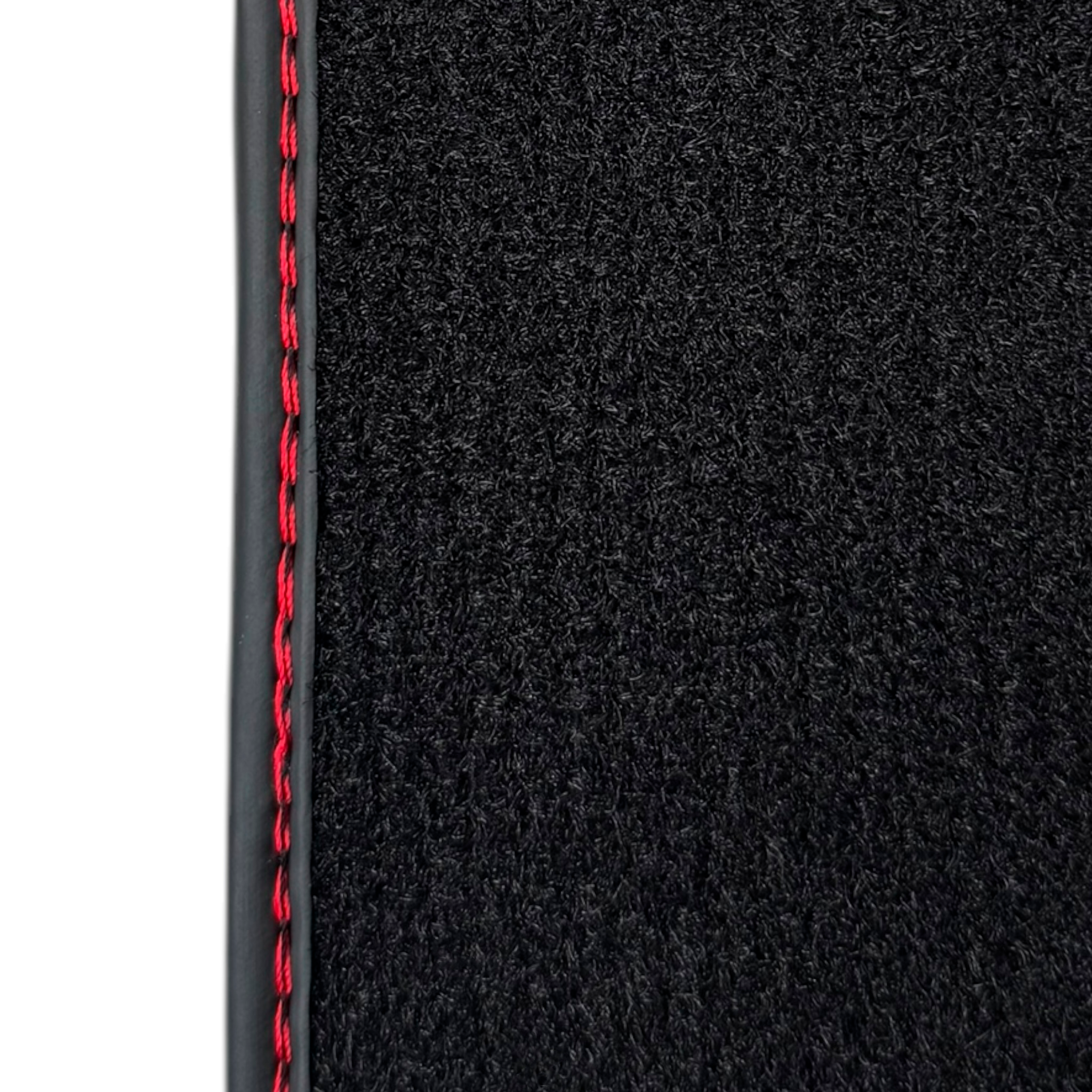 Black Leather Floor Mats for Audi RS 4 B9 Avant (2017-2024) Red Stitching