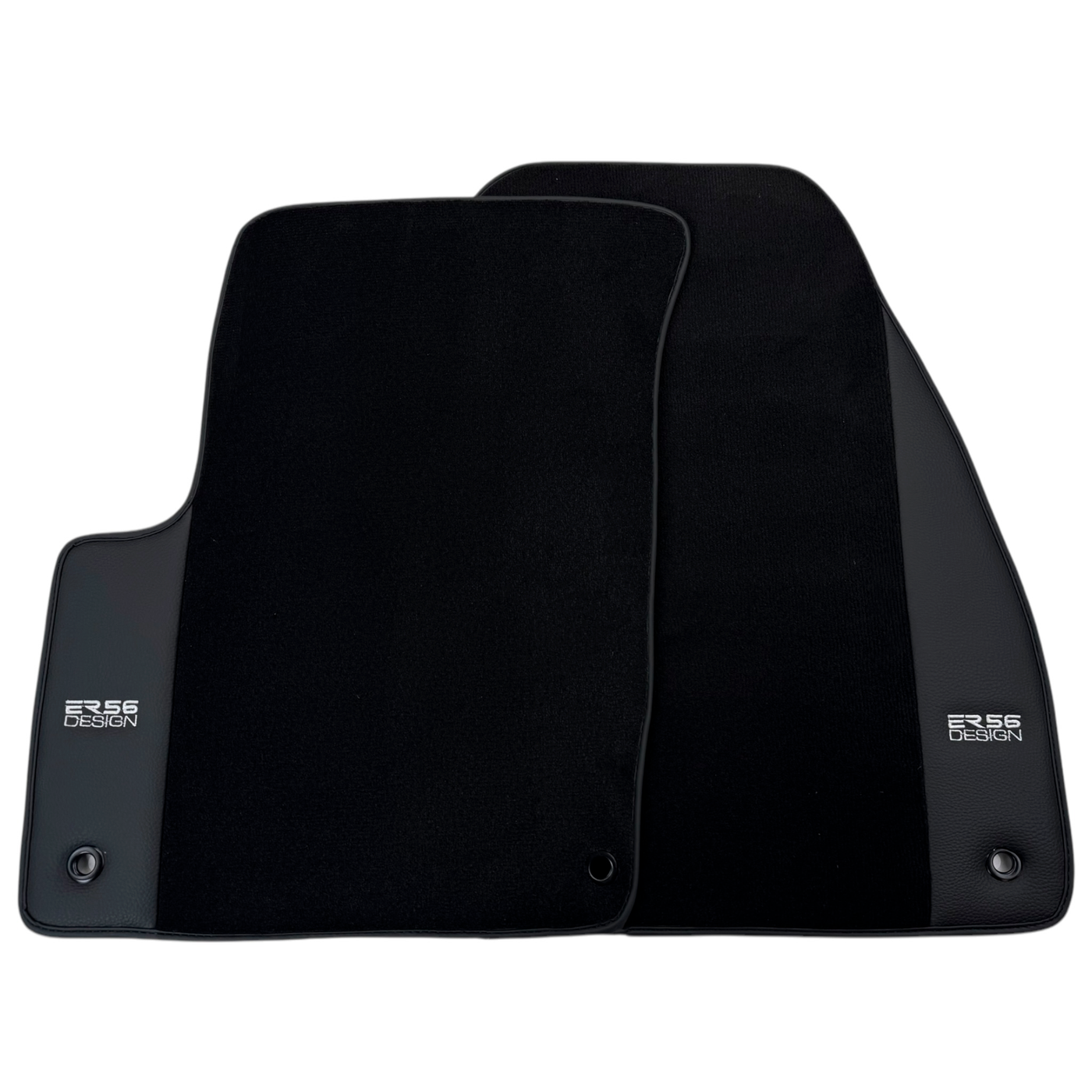 ER56 Design Black Floor Mats for Jeep WK2 (2011-2023) Double Fixation with Leather