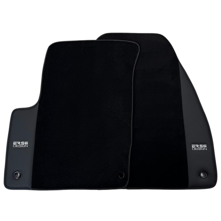 ER56 Design Black Floor Mats for Jeep Renegade Plug-in Hybrid (2020-2024) Co Drive Without Fixing System with Leather
