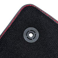 Black Leather Floor Mats for Audi RS 4 B9 Avant (2017-2024) Red Stitching