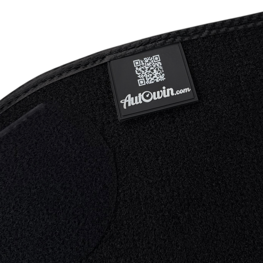 Black Floor Mats for BMW X2 Series F39 with Carbon Fiber Style Detailing