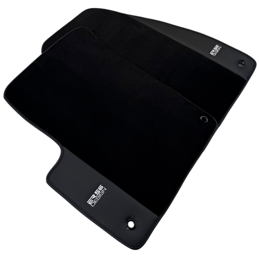 ER56 Design Black Floor Mats for Chevrolet Lanos with Leather