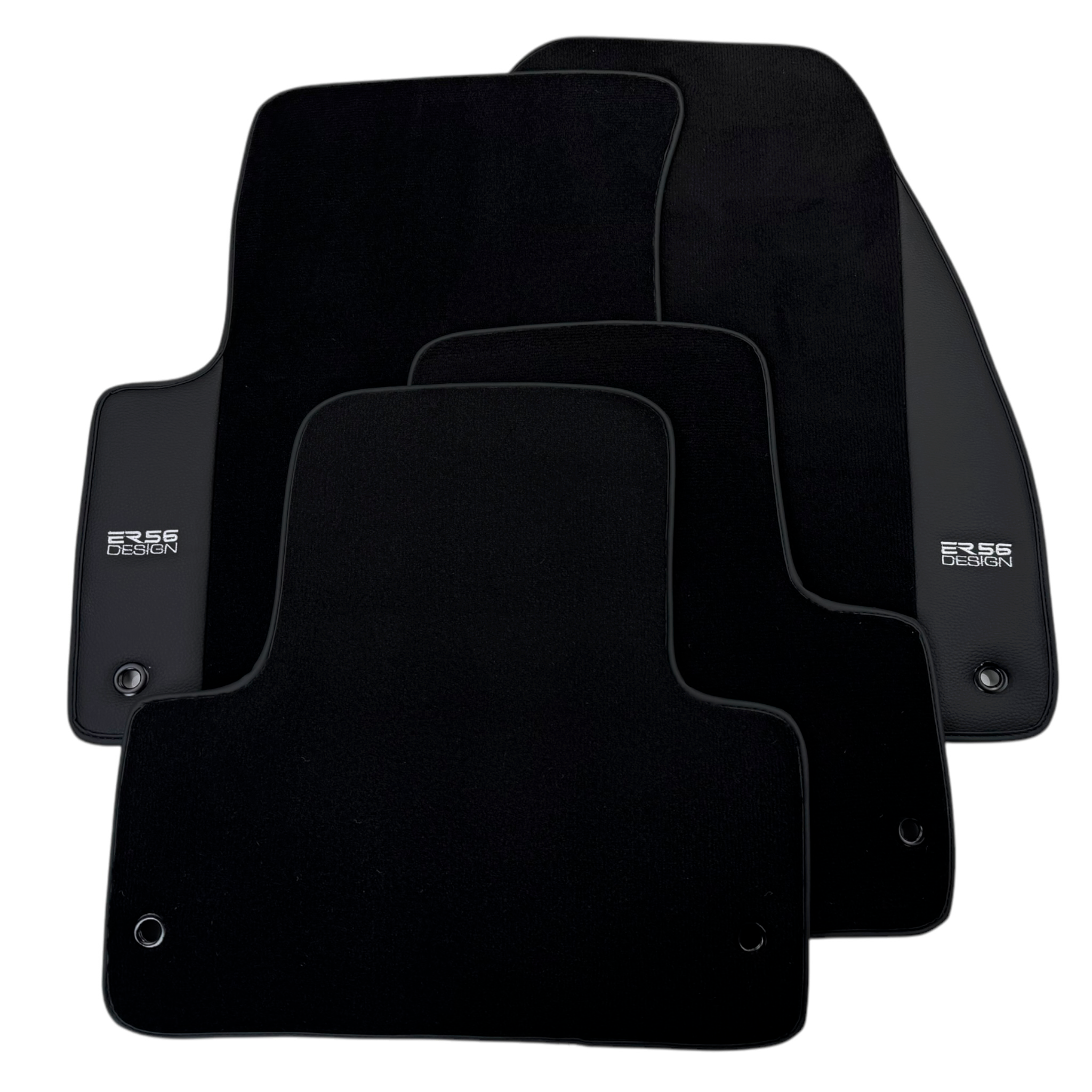 ER56 Design Black Floor Mats for Jeep Cherokee KJ Sport (2002-2007) with Leather