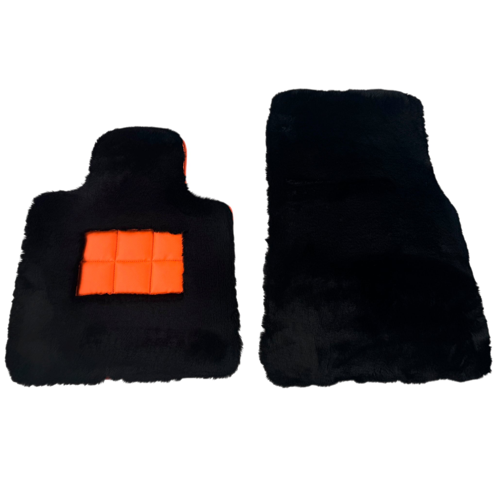 Black Sheepskin Floor Mats for Rolls-Royce Spectre (2023-2024) Orange 