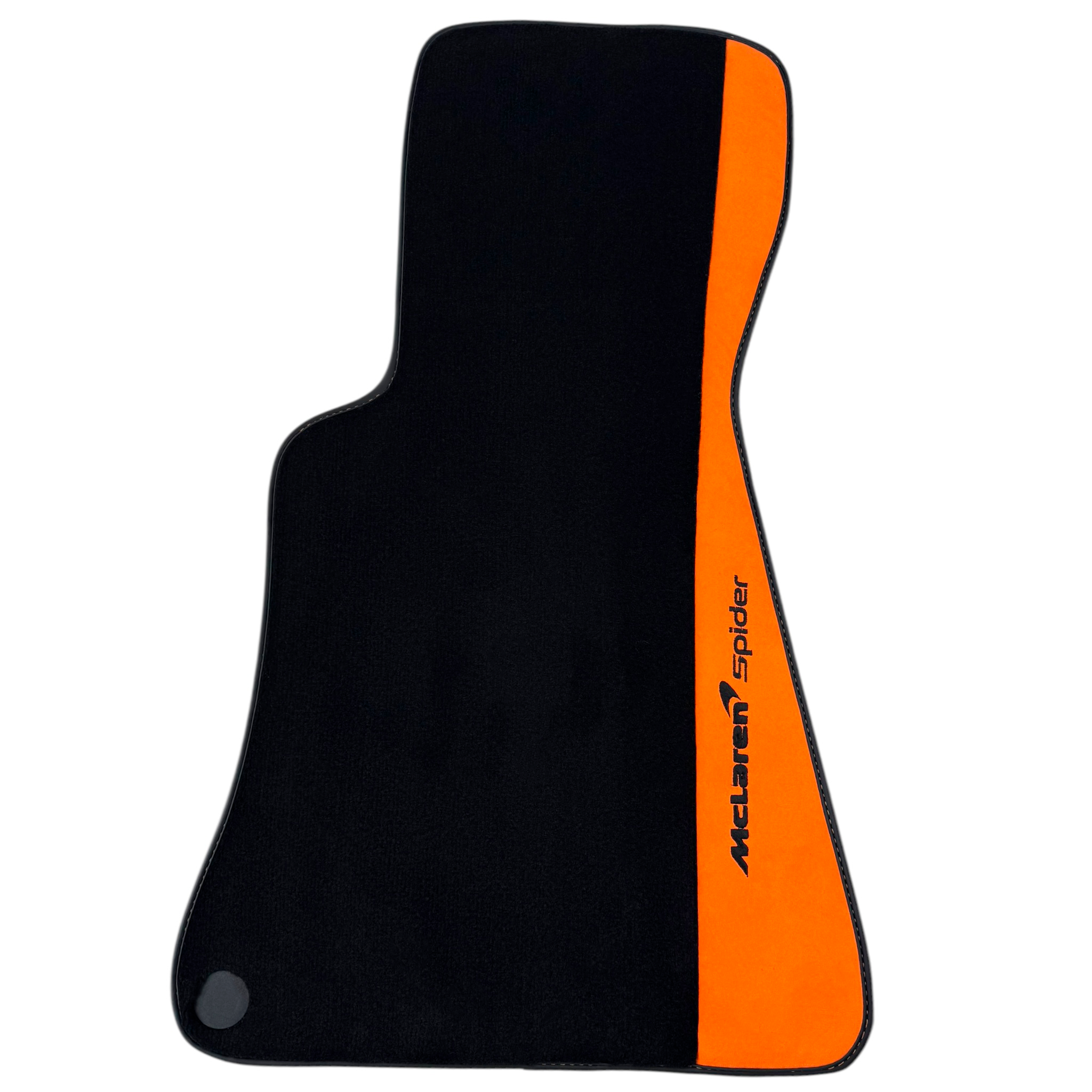 Black Floor Mats For McLaren 600 LT 2018-2020 - Orange Alcantara