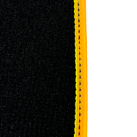 Black Floor Mats for Porsche Taycan (2019-2023) with Leather | Yellow Trim