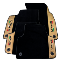 Italian Edition Black Floor Mats for Lamborghini Urus (2018-2026) with Gold Leather Border