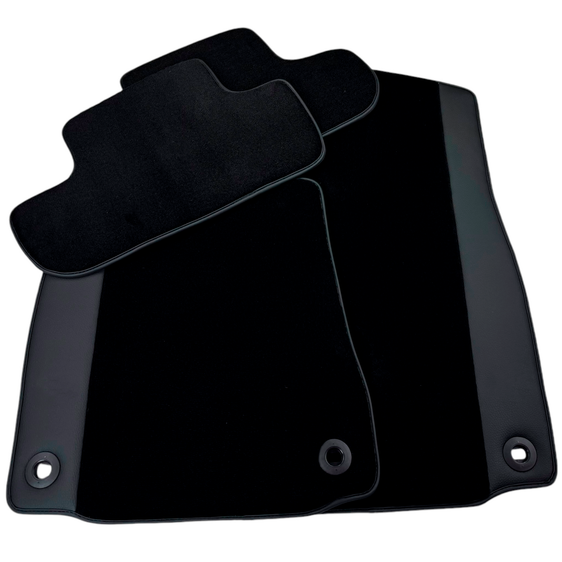Black Floor Mats for Jaguar F-Pace (2016-2024) with Leather