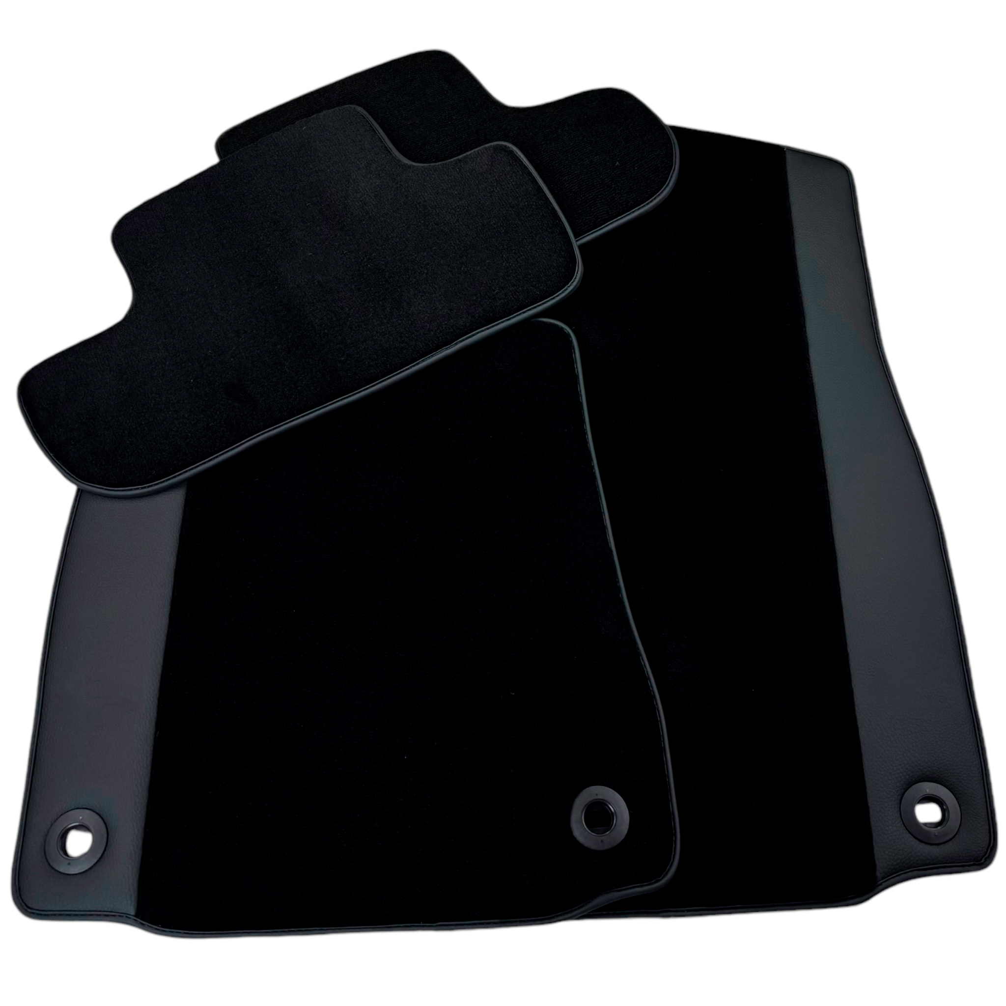 Black Floor Mats for Jaguar F-Pace (2016-2024) with Leather