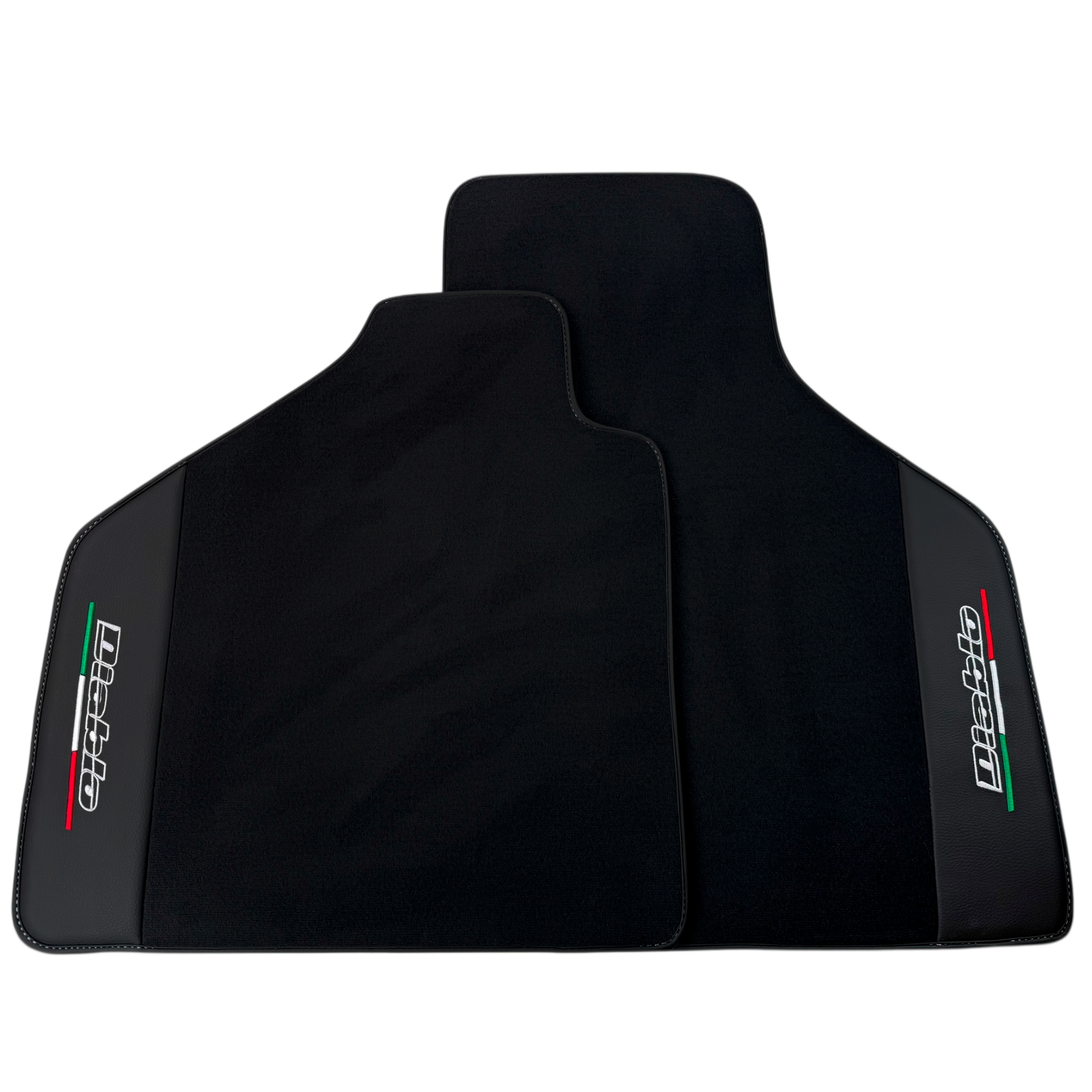 Black Floor Mats Lamborghini Diablo 1990-2001 Carbon Fiber Leather